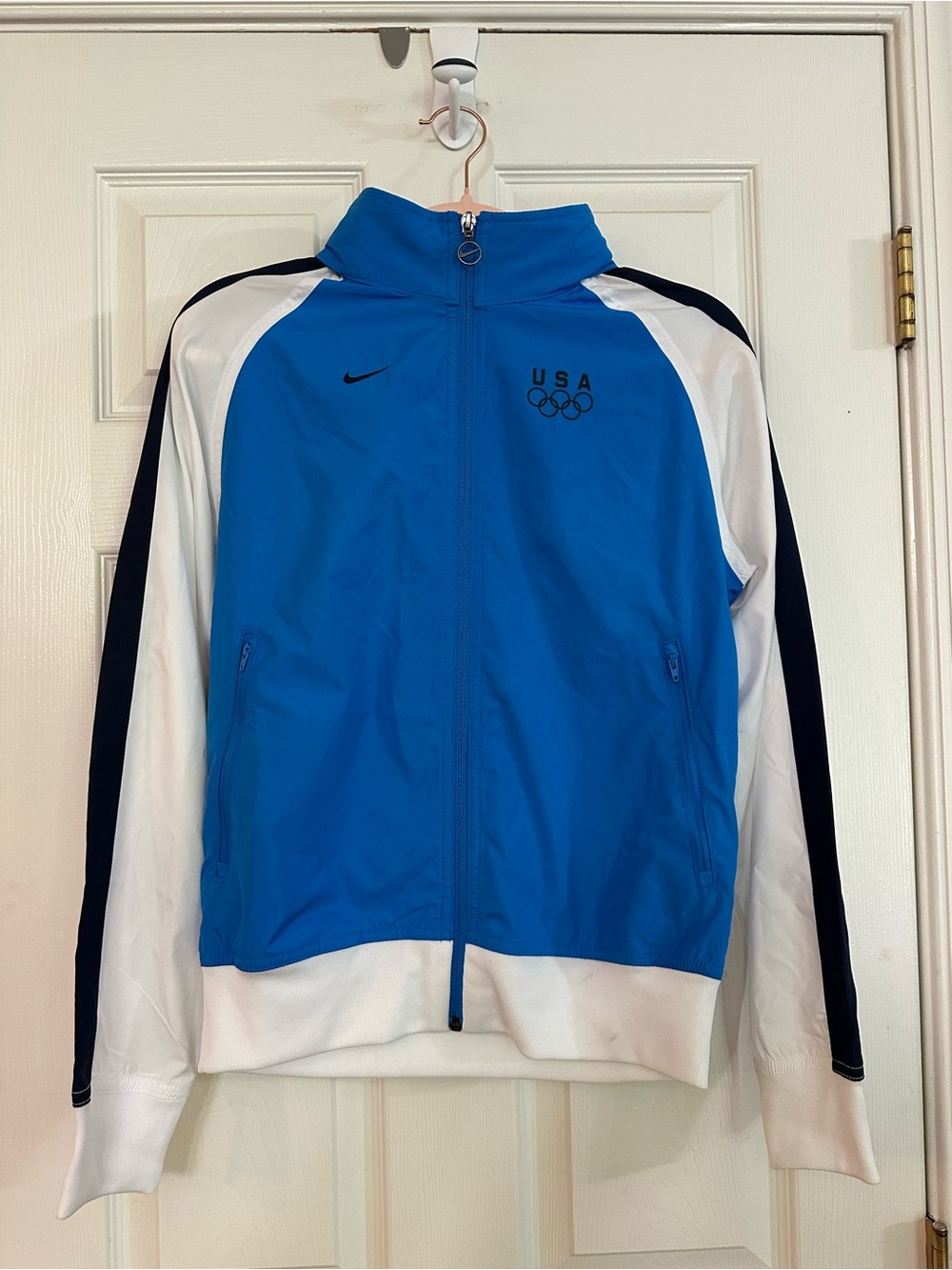 Nike Olympics Team USA Zip Up Windbreaker with Hidden Hood